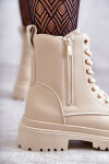 Dámské zateplené kožené kozačky světle béžové Dorchen 39