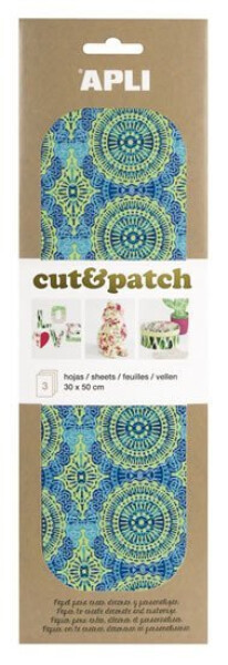 APLI CutPatch papír 30 x 50 cm - Zeleno-modrý motiv 3 ks