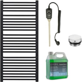 CERANO Koupelnový elektrický radiátorový set Antonio - 900W - černá matná - 1460x550 mm