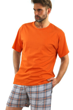 Pánské pyžamo krátké rukávy model 18349306 oranžová XXL - Sesto Senso