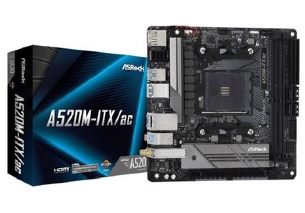 ASRock A520M-ITX AC / AMD A520 / DDR4 / SATA III RAID / USB / GLAN / M.2 / Wi-Fi / sc.AM4 / mini-ITX (90-MXBDG0-A0UAYZ)