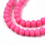 Korálky z polymeru - 7 mm x 5,5 mm - neonově růžové - 10ks