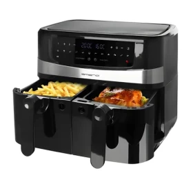 Emerio Smart Fryer černá / Horkovzdušná fritéza / Dual Zone / 4,5+4,5 l / 2400 W / Cool Touch (AF-126672.4)