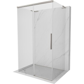 MEXEN/S - Rox-3S L sprchový kout 3 stěnný , posuvný 100 x 80, transparent, nikl kartáčovaný 8C2L-100-080-97-00-3S