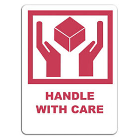 Výstražné etikety 74x105mm, HANDLE WITH CARE