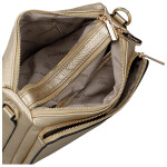 Trendy dámská koženková crossbody kabelka Chiara, zlatá