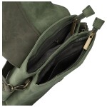 Trendy dámská koženková kabelka na rameno Lydia, tmavě zelená