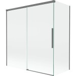 MEXEN/S - Rox vanová zástěna 2-křídlová posuvná 150 + 70 x 150, transparent, grafit metal 8C9-150-070-95-00