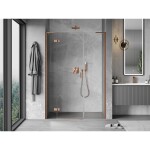 MEXEN/S - Mist-H L sprchové dveře křídlové levé 140, transparent, měď kartáčovaná 8A5L-140-001-65-00-L