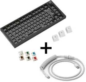 Glorious GMMK Pro White on Black 75% TKL / herní klávesnice / mechanická / spínače Gateron Clear / GPBT keycaps / RGB (GABU-471)