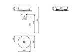 IDEAL STANDARD - Ipalyss Umyvadlo na desku, průměr 40 cm, bez přepadu, bílá E139801