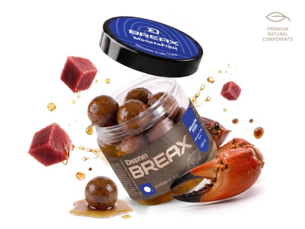Delphin Boilies v dipu BreaX/MonstaFISH Monster Krab-Tuňák 200ml - 24mm,Delphin Boilies v dipu BreaX/MonstaFISH Monster Krab-Tuňák 200ml - 24mm