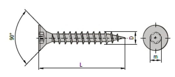Strong vrut Torx velikost 4 velikost: 4 x 50, nelze po kusech; pouze celá balení: 1000ks