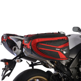 Boční brašny na motocykl Oxford P50R černé/červené, 50L