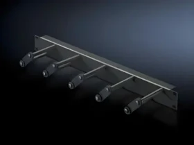 Rittal černá / Kabelový vyvazovací panel / 19" / 1U / 5 kabelových přepážek / RAL 9005 (5502225)