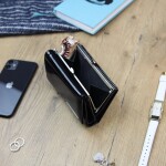 Elegantní kožená lakovaná peněženka Gregorio TALIA, černá