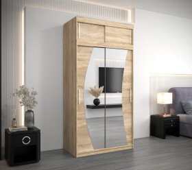 Šatní skříň Abi W0 s nástavcem Barva korpusu: Dub Sonoma, Rozměry: 120 cm, Dveře: Dub sonoma
