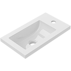 CERANO - Umyvadlo z litého mramoru Sora/Zola - bílá lesklá - 40x22 CER-679477