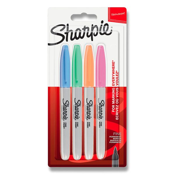 Permanentní popisovač Sharpie Fine sada 4 ks, pastelové barvy