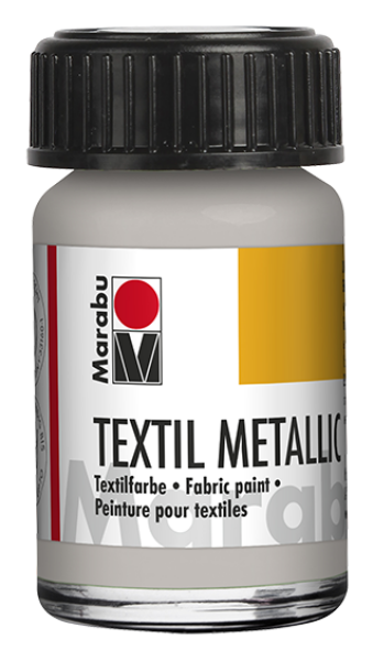 Barva na textil Marabu Textil Metallic 15 ml - stříbrná 782