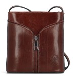 Luxusní dámská kožená crossbody kabelka Violiana, hnědá