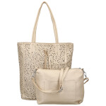 Módní dámský koženkový set kabelek Safira, zlatý