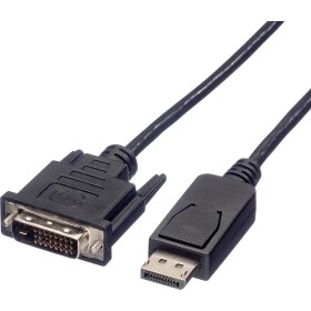 Roline DisplayPort kabel Konektor DisplayPort, DVI-D 24+1pol. Zástrčka 1.00 m černá 11.04.5613 stíněný Kabel DisplayPort