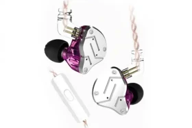 KZ ZSN Sluchátka s mikrofonem (Silver/Purple) (8596450073203)