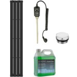 CERANO - Koupelnový elektrický radiátorový set Arlen - 600W - černá matná - 1800x300 mm CER-426578