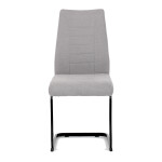 Židle jídelní, světle šedá látka, černé kovové nohy