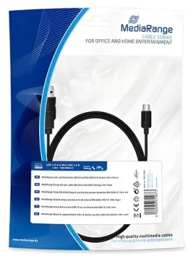 MediaRange MRCS188 černá / Kabel / USB-A - Mini-USB B / 1,8 m / USB 2.0 (MRCS188)