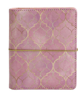 Diář: Růžová tapeta kroužkový S s vyměnitelným kalendáriem