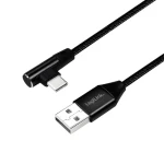 LogiLink USB-A - USB-C černá / Kabel / USB-A (M) - USB-C (M) úhlový / 0,3 m / USB 2.0 / 480 Mbit/s (CU0137)