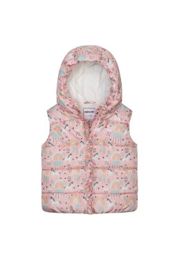 Vesta dívčí nylonová Puffa podšitá microfleecem, Minoti, 12GILET 15, růžová - 80/86 | 12-18m