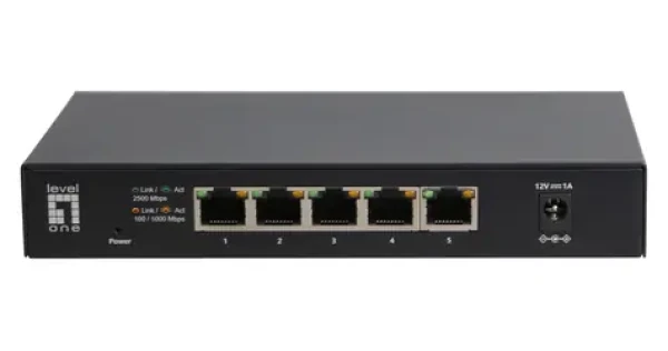 LevelOne GEU-0525 / Switch / 5x 2,5G Ethernet / Unmanaged / kovový / bez ventilátoru (GEU-0525)