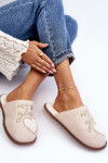 Dámské klasické pantofle s podšívkou v béžové barvě Mabira 36/37
