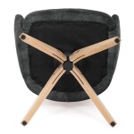 Židle jídelní, otočný mechanismus 360°, taštičkové pružiny v sedáku, tmavě zelená látka, noha masiv dub