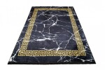 DumDekorace Černý trendový koberec se zlatým geometrickým vzorem Šířka: 80 cm | Délka: 150 cm