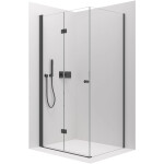 CERANO - Sprchový kout Volpe L/P - 6 mm - černá matná, transparentní sklo - 120x100x190 - zalamovací CER-669628