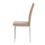 Židle jídelní, béžová látka, šedé kovové nohy