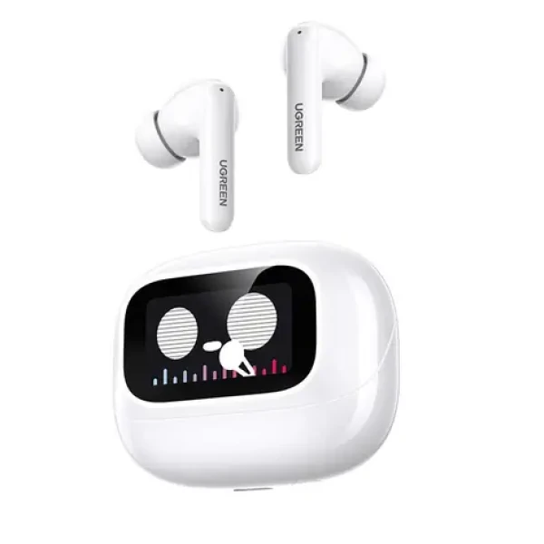 UGREEN 55137 EchoBuds Magic bílá / bezdrátová sluchátka / bluetooth / LCD displej dotykový / výdrž až 30 hod. (55137)