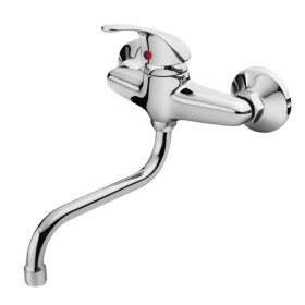 Baterie umyvadlová nástěnná, chrom, kulaté ramínko 20cm, rozteč 100mm, BALLETTO