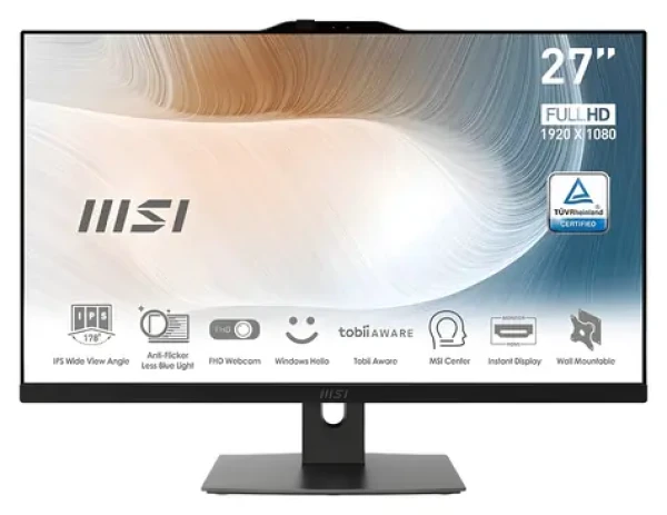 MSI Modern AM272P 12M-1202XEU černá / All-in-one počítač / 27" FHD / Intel Core i3-1215U 1.2GHz / 8GB / 500GB SSD (Modern AM272P 12M-1202XEU)