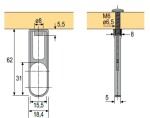Hettich Šatní tyč C, D - držák SL781 (107739)