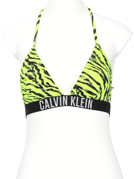 Dámská plavková podprsenka KW0KW02331 OIC neonově žlutá potiskem Calvin Klein