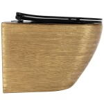 REA - Závěsná WC mísa Carlo Mini Tornado Black Brush Gold REA-C4330