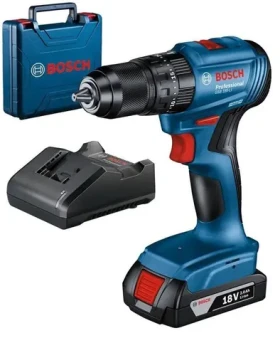 Bosch GSB 185-LI modrá / Aku příklepová vrtačka / 18V / 13 mm sklíčidlo / 1900 ot-min / 50 Nm / 1x 2.0 Ah (06019K3101)