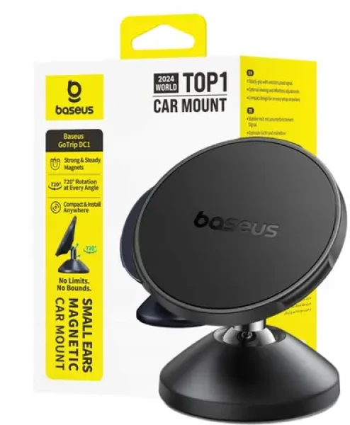 Baseus GoTrip DC1 černá / Držák telefonu do auta / MagSafe / palubní deska a čelní sklo (6932172692308)