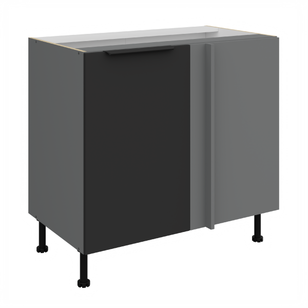 Spodní rohová skříňka Aria ANT 105 ND 1F BB Barva korpusu: Antracit, Barva dvířek: BL - Black AFM