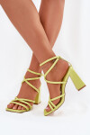 Dámské sandály na podpatku s pásky limetkové Ciarilora 41